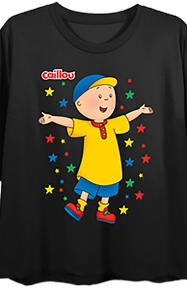 Caillou Multicolor Stars Cropped T-Shirt