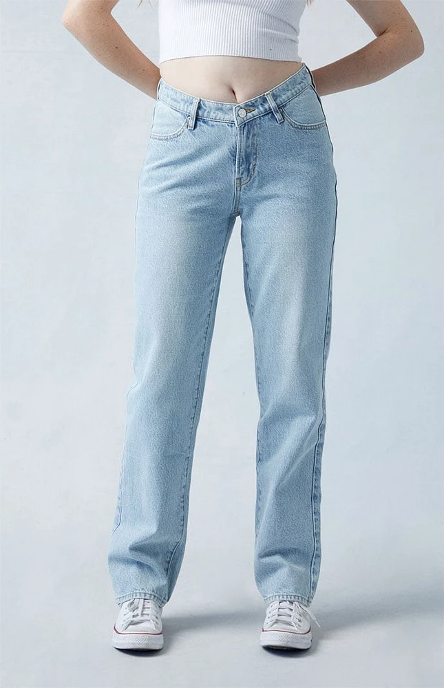 PacSun Eco Light Indigo V-Dip Dad Jeans