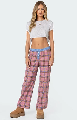 Edikted Plaid & Stripe Pants