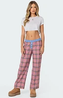 Edikted Plaid & Stripe Pants