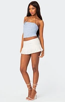 Veronika Ruched Mesh Tube Top