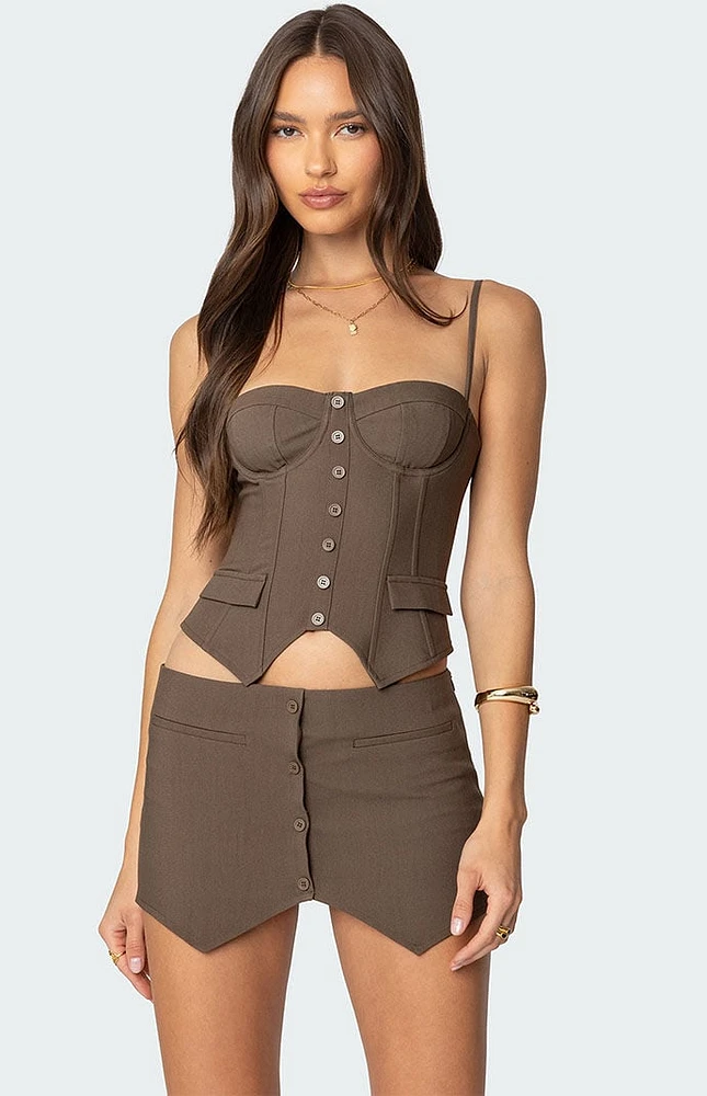 Edikted Ellis Buttoned Up Corset