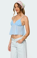 Edikted Ruffle Sheer Chiffon Babydoll Tank Top