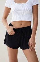 Beverly and Beck Lace Trim Linen Shorts