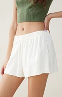 Beverly and Beck Lace Trim Linen Shorts