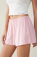 Beverly and Beck Lace Trim Linen Shorts