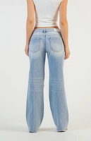 PacSun Zoe Light Indigo Ripped Low Rise Girlfriend Jeans