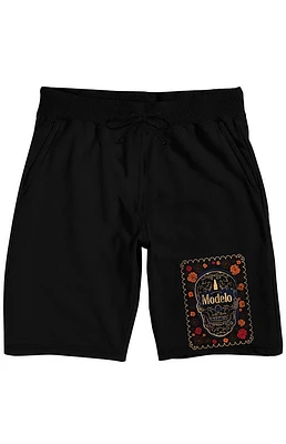 Modelo Sugar Skull Art Lounge Sweat Shorts