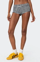 Edikted Stripey Ribbed Micro Shorts