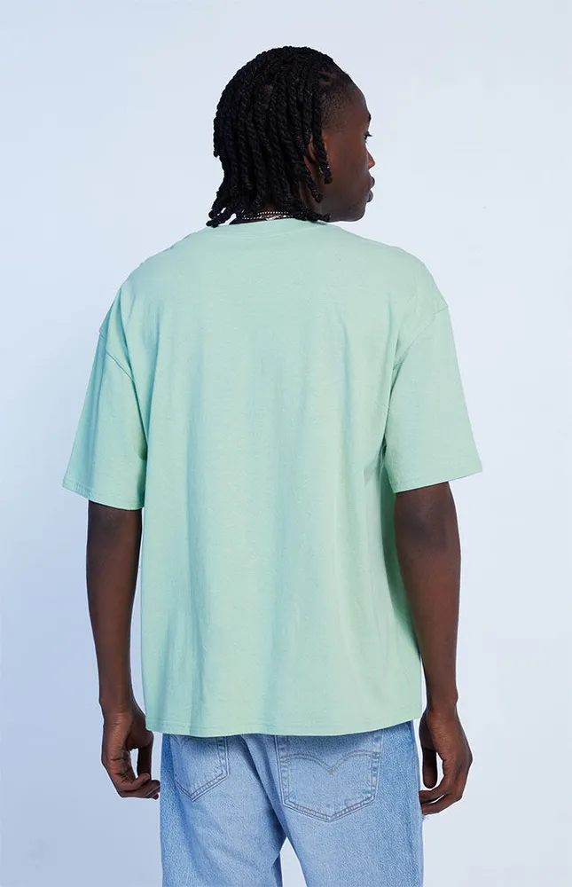 Green Solid Loch Oversized Boxy T-Shirt