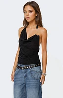 Edikted Rhia Cowl Neck Halter Top