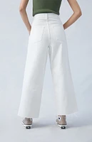 PacSun Eco White Cropped Wide Leg Jeans