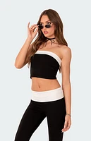 Edikted Contrast Fold Over Tube Top