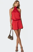 Edikted Scarf Halter Open Back Mini Dress