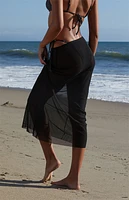 Pacsun Black Destination Mesh Midi Skirt
