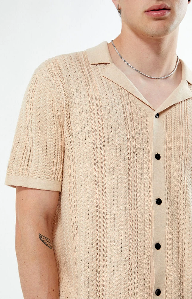PacSun Cropped Knit Camp Shirt