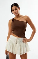 Your Favorite Lace Up Boho Mini Skirt