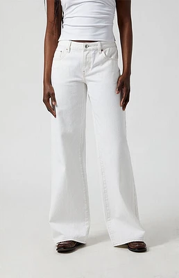 Pacsun Casey Leopard LA & Heart Patch Low Rise Baggy Jeans