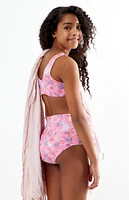 PacSun Kids Floral Tank & High Waisted Bikini Set