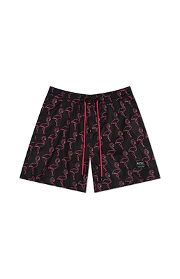 WeSC America Inc Zack Neon Flamingo Aop 5" Swim Trunks