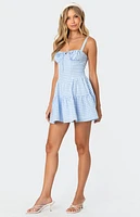 Edikted Basil Cupped Gingham Mini Dress