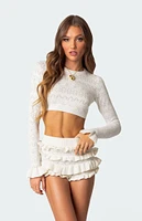 Delana Embroidered Knit Crop Top