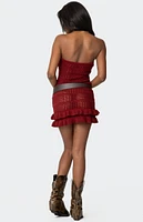 Edikted Brooke Crochet Strapless Mini Dress