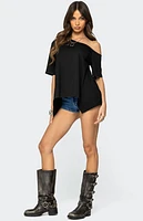 Edikted Josy Off Shoulder Handkerchief Top