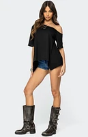 Edikted Josy Off Shoulder Handkerchief Top