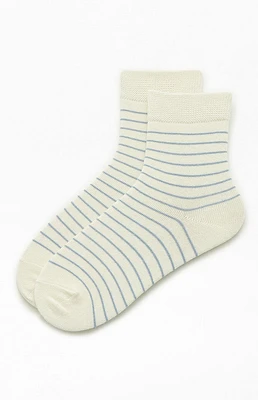 Light Blue Striped Ankle Socks