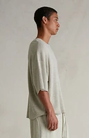 Fear of God Essentials Heather Stone Merino Wool Short Sleeve Knit T-Shirt