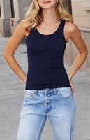 John Galt Navy Bow Beyonca Tank Top