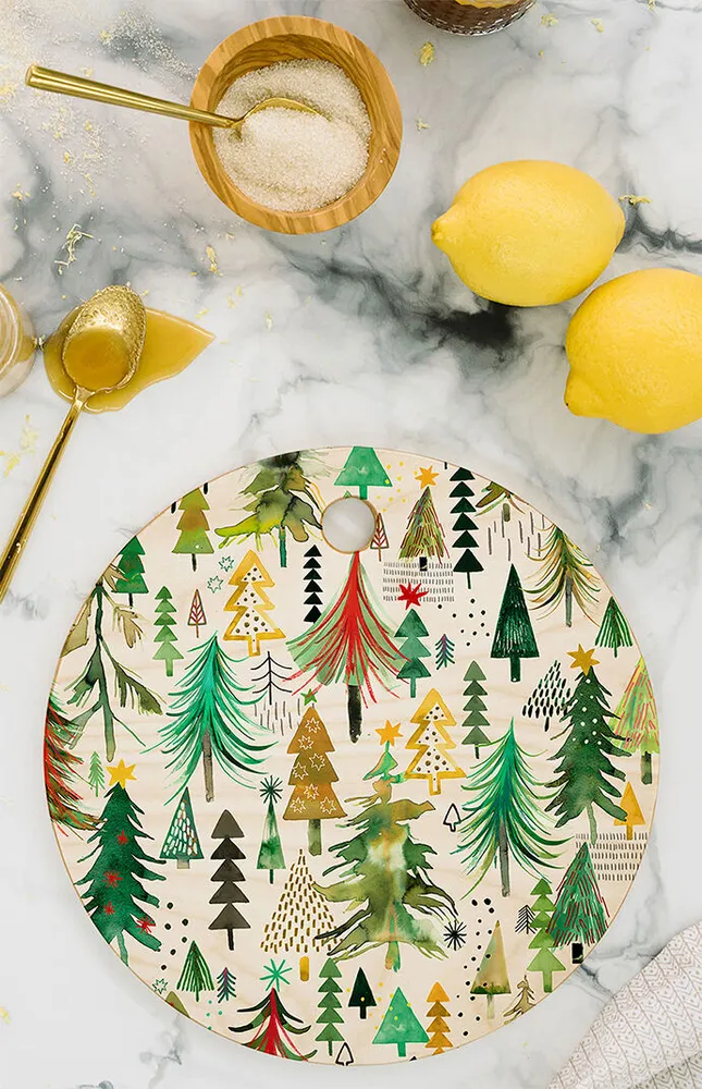 Ninola Design Colorful Christmas Trees Cutting Board