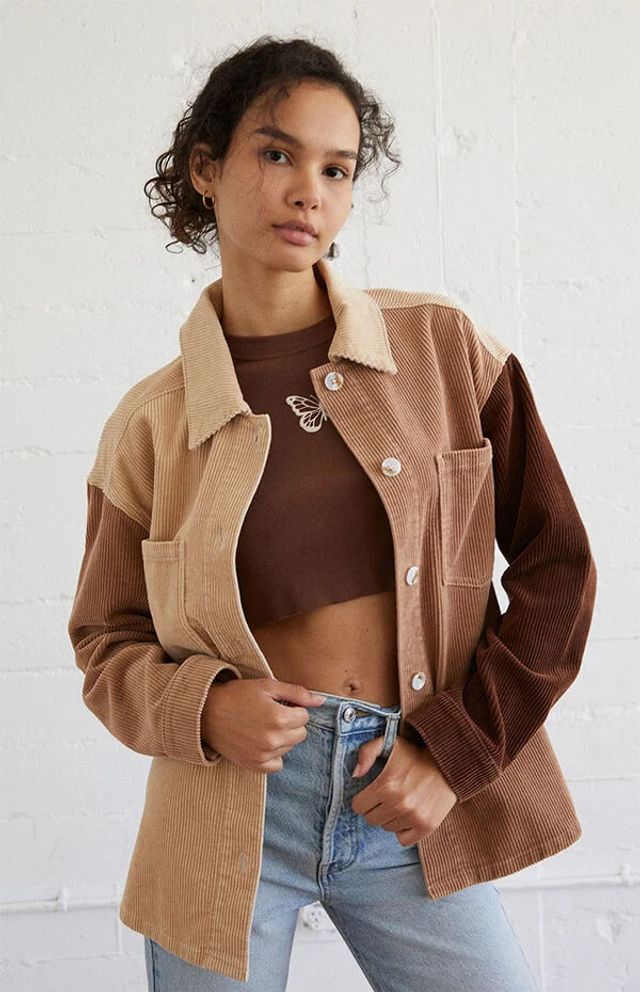 brown corduroy shacket