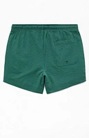 Pacsun Green Seersucker 4.5" Swim Trunks
