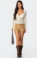 Edikted Laila Textured Lacey Top
