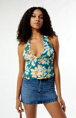 Rhythm Hawaiian Floral Halter Top