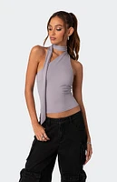 Melony Asymmetric Scarf Top