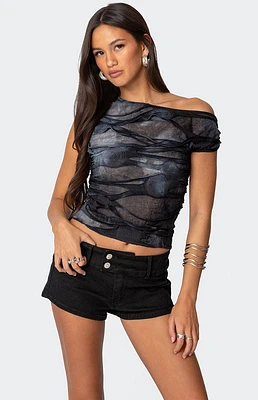 Edikted Shredded Asymmetric Top