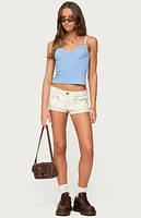 Edikted Cosette Pointelle Cupped Tank Top