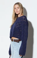 LA Hearts Isla Open Knit Cropped Sweater