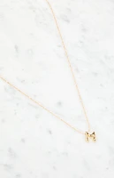 LA Hearts M Initial 14K Gold Plated Necklace