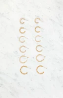 LA Hearts 6 Pack Braided Hoop Earrings