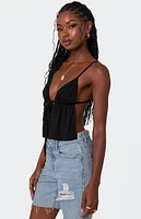 Edikted Rylee Tie Front Open Back Top