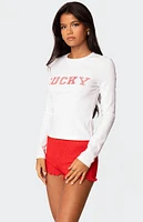 Edikted Get Lucky Long Sleeve T-Shirt