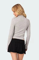 Edikted Tessa High Neck Zip Up Cardigan