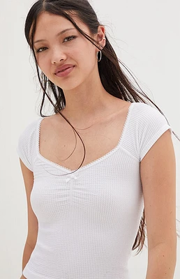 Contour Seamless Waffle Knit Cinched Top