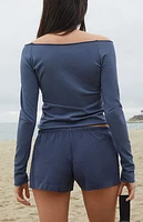 John Galt Blue Keira Pajama Shorts