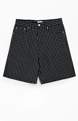Obey Plaid Baggy Denim Shorts