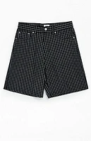 Obey Plaid Baggy Denim Shorts
